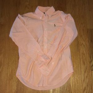 Peach orange Polo button down